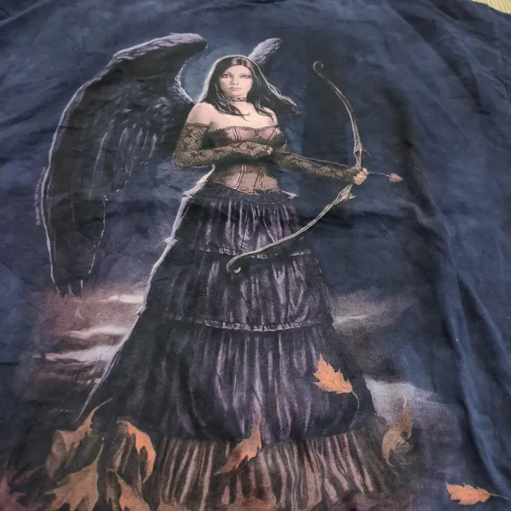 VTG The‎ Mountain Adult XL Shirt Goth Emo Elf Fairy Archer Whimsygoth Wings - Picture 2 of 6